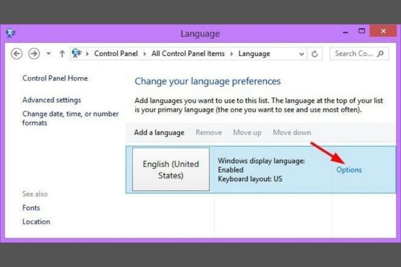 Thêm bố cục bàn phím US