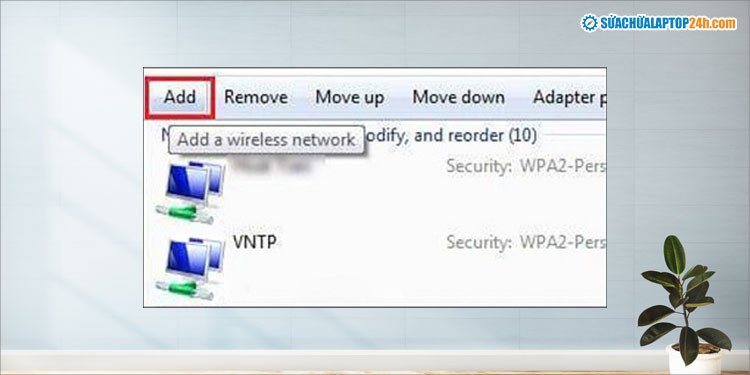 Thêm mạng wifi theo cách thủ công