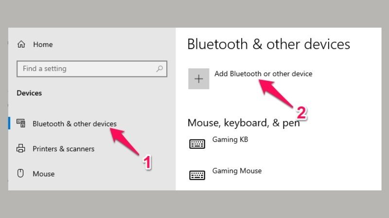 Thêm thiết bị Bluetooth hoặc không dây để kết nối màn hình ngoài với laptop