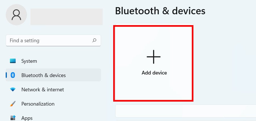 Thêm thiết bị Bluetooth mới vào laptop thông qua mục Add device trong cài đặt
