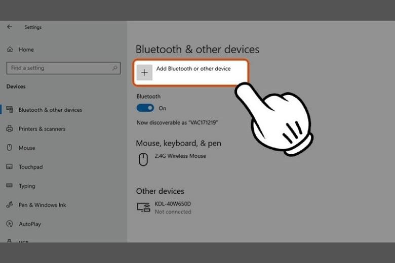 Thêm thiết bị Bluetooth trên Windows 10