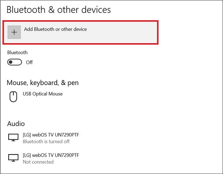 Thêm thiết bị không dây trên laptop Windows