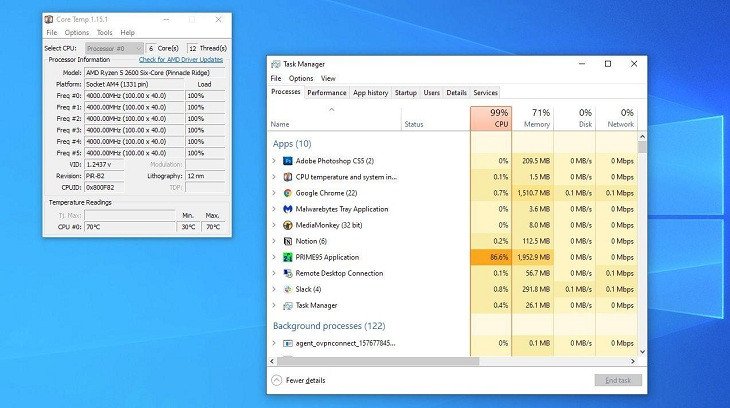 Theo dõi mức độ sử dụng CPU để nhận diện ứng dụng gây quá tải