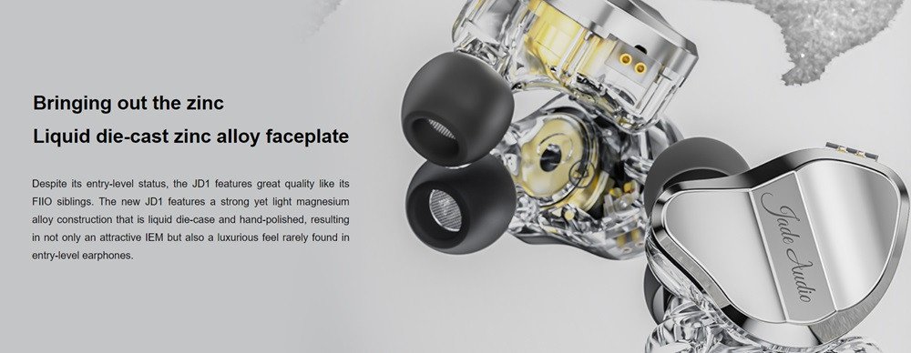 Thiết kế ergonomic của tai nghe FiiO JD1 với jack cắm Type-C