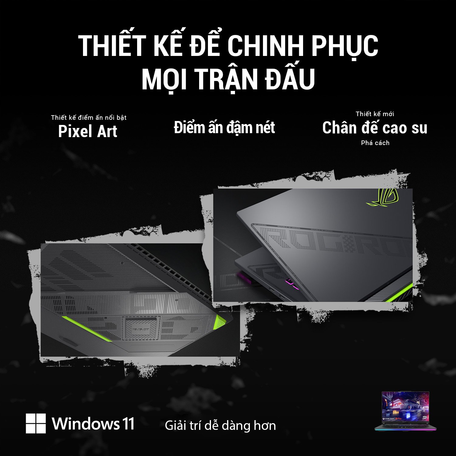 Thiết kế hiện đại và mạnh mẽ của dòng laptop Asus ROG Strix G16