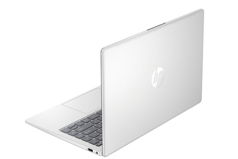 Thiết kế mỏng nhẹ và thanh lịch của laptop HP 14-ep0220TU B73VWPA V2 màu bạc, thể hiện sự sang trọng và tính di động cao.
