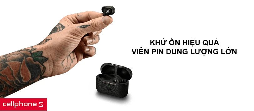 Thiết kế nhỏ gọn, chống nước IPX5 của tai nghe Marshall Motif ANC