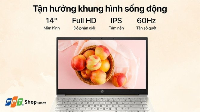 Thiết kế thanh lịch của HP Pavilion 14-dv2073TU, máy tính xách tay gọn nhẹ