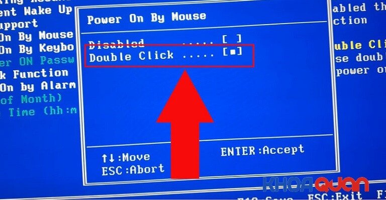 Thiết lập chế độ khởi động laptop bằng cách Double Click chuột.