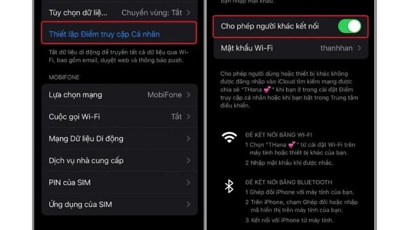 Thiết lập Điểm truy cập cá nhân trên iPhone