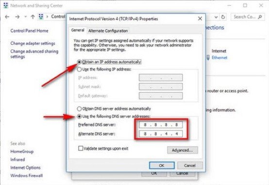 Thiết lập IP và DNS tự động cho kết nối mạng ổn định