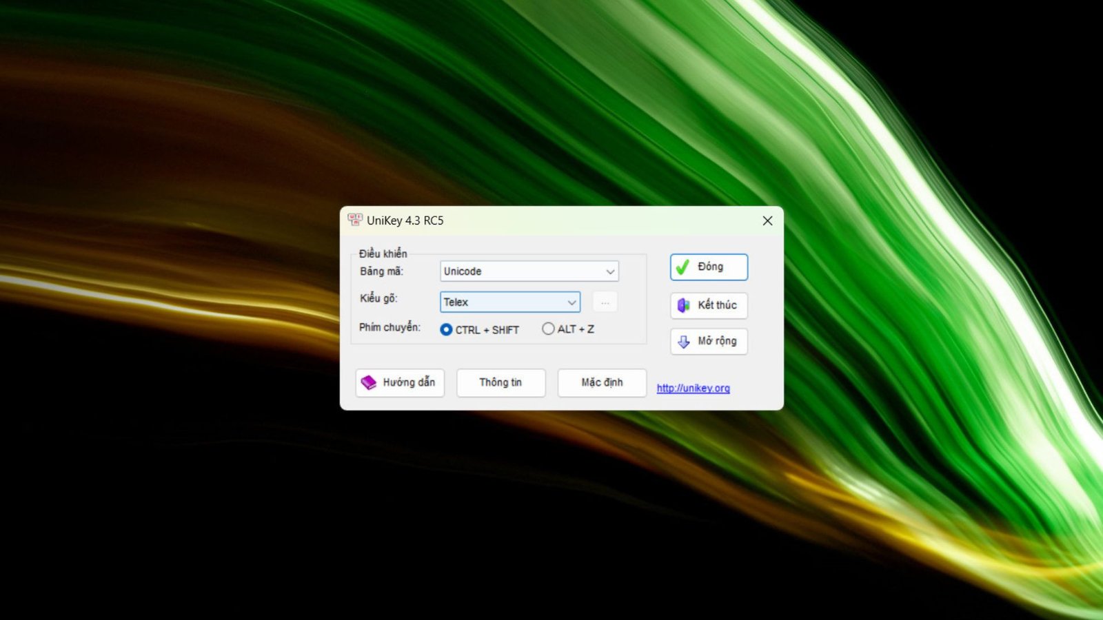 Thiết lập lại phần mềm gõ Tiếng Việt khắc phục lỗi bàn phím