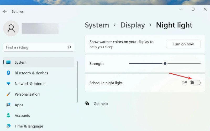 Thiết lập lịch trình tự động cho chế độ Night Light trên laptop