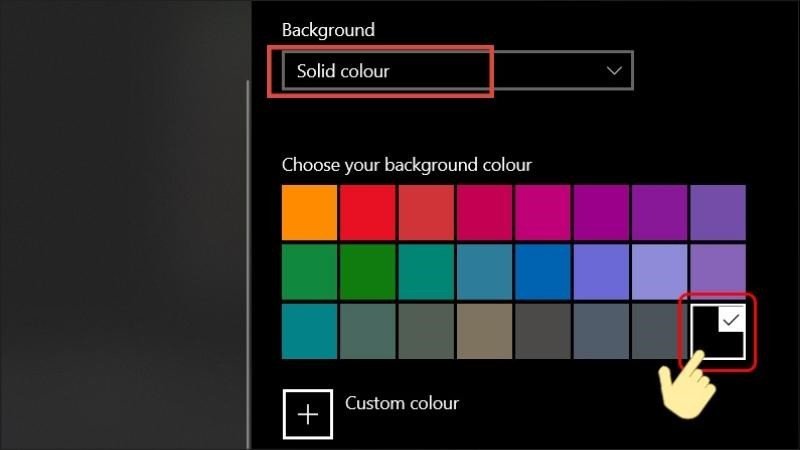 Thiết lập màu nền đơn sắc để kiểm tra lỗi điểm ảnh trên màn hình laptop