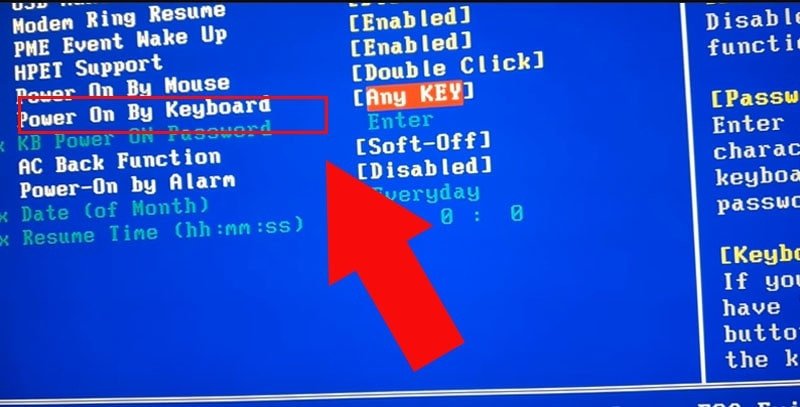 Thiết lập Power On By Keyboard như một giải pháp nguồn rời cho laptop