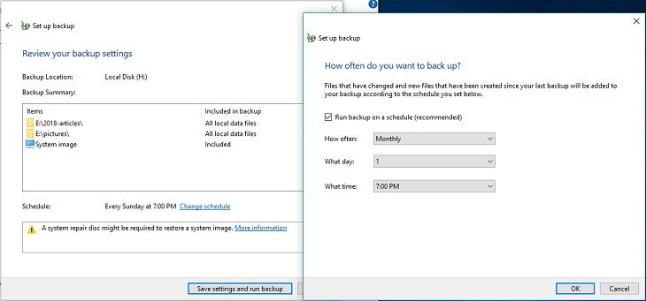 Thiết lập sao lưu dữ liệu tự động là một điều cần làm khi mua laptop mới để bảo vệ thông tin quan trọng