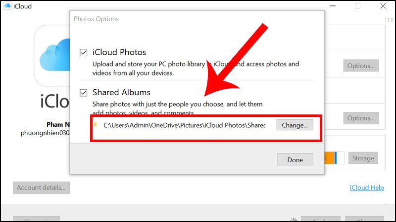Thiết lập tùy chọn đồng bộ ảnh trên iCloud để chuyển ảnh