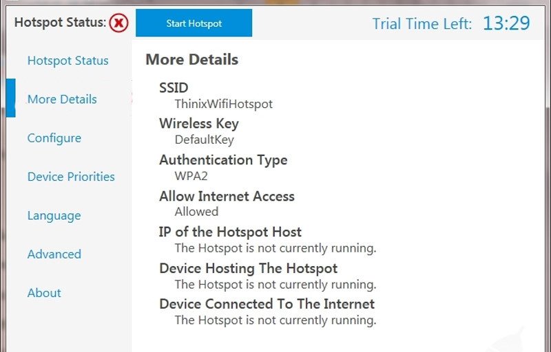 Thinix WiFi Hotspot, giải pháp phát wifi cho laptop