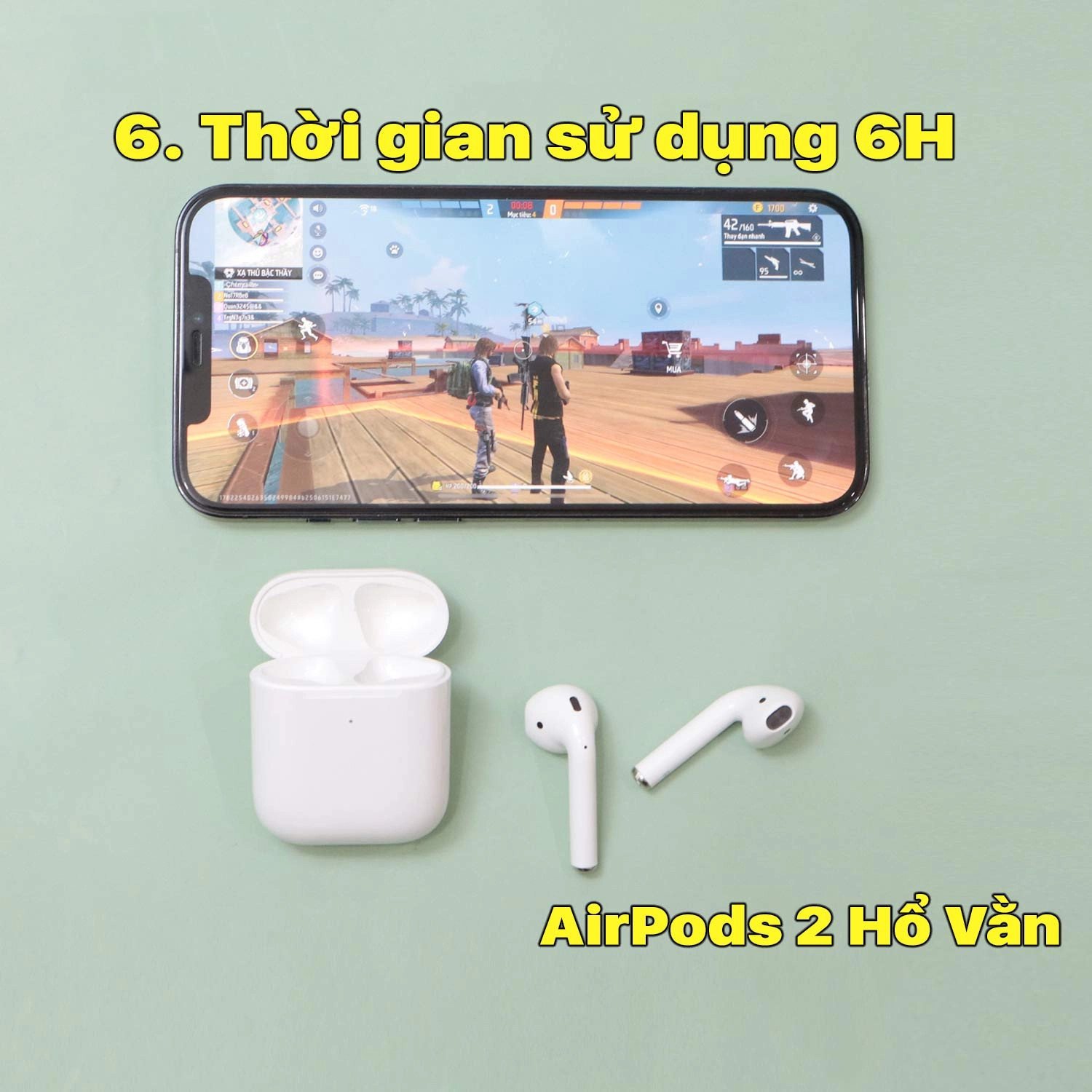 Thời gian sử dụng 6H của tai nghe Hổ Vằn