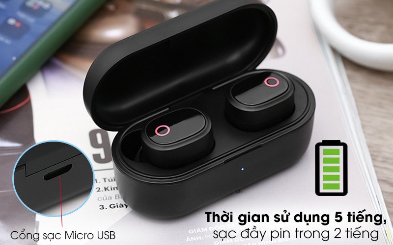 Thời lượng pin ấn tượng của tai nghe Mozard TS13, sẵn sàng cho mọi chuyến đi