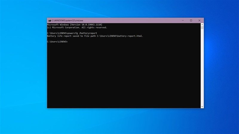 Thông báo báo cáo pin đã được tạo thành công