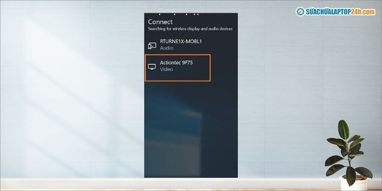 Thông báo Connected khi đã kết nối laptop với máy chiếu thành công qua Wi-Fi