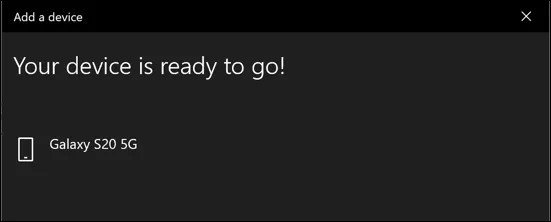 Thông báo ghép nối Bluetooth thành công trên Windows