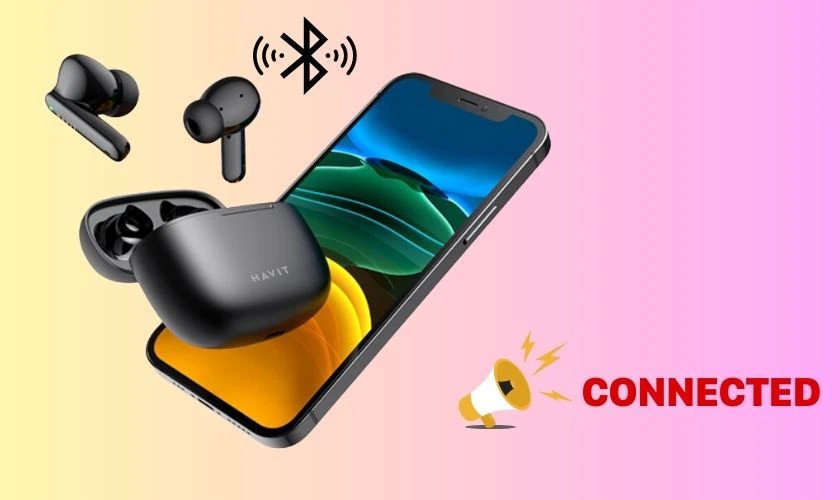 Thông báo kết nối thành công tai nghe Havit TW 967 trên điện thoại