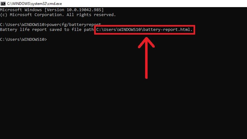 Thông báo lưu báo cáo pin