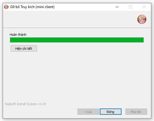 Thông báo xóa game thành công của CCleaner