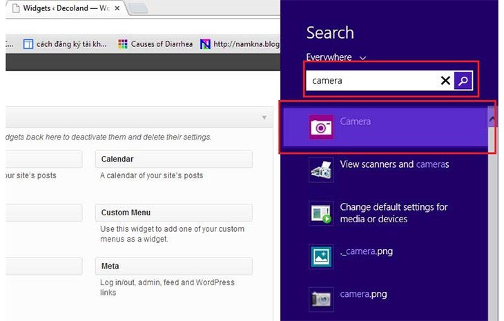 Thử camera laptop trên giao diện ứng dụng Camera của Windows 8
