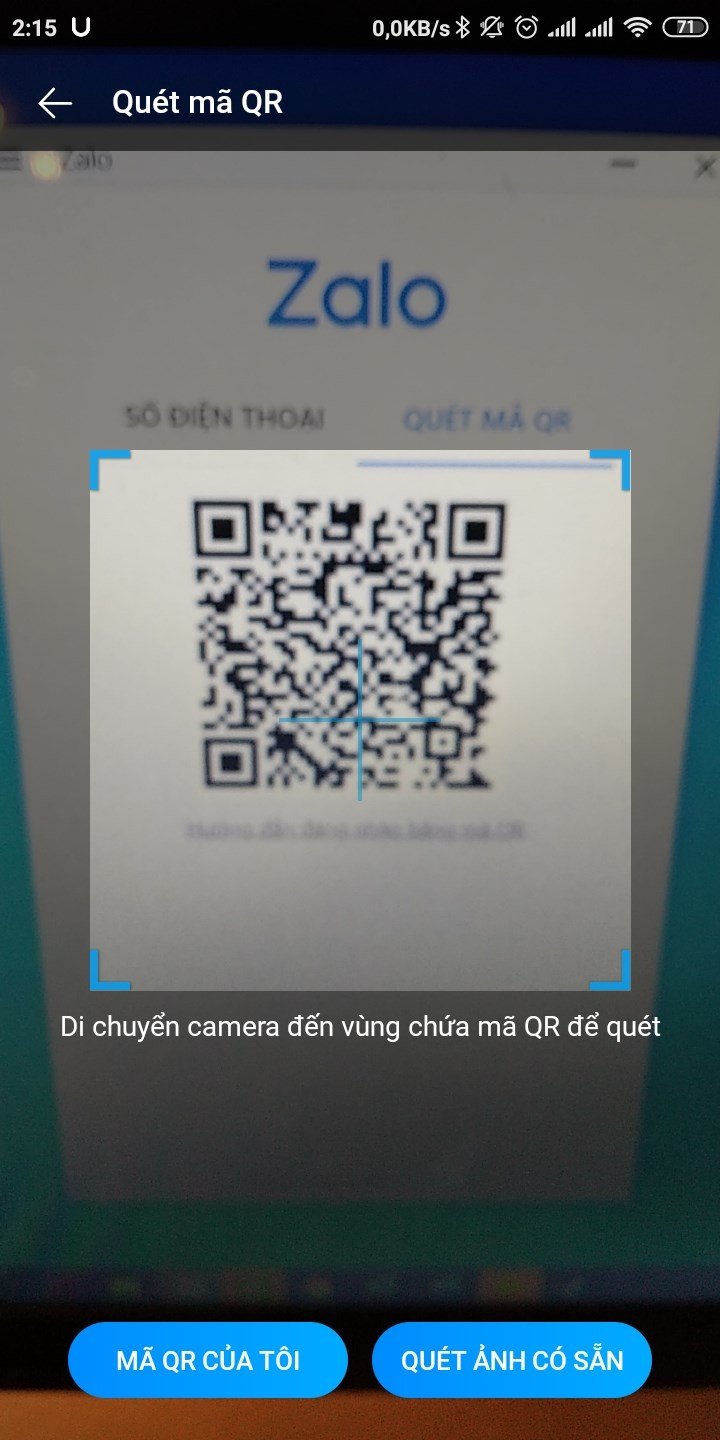 Thực hiện quét mã QR Zalo trên laptop bằng điện thoại