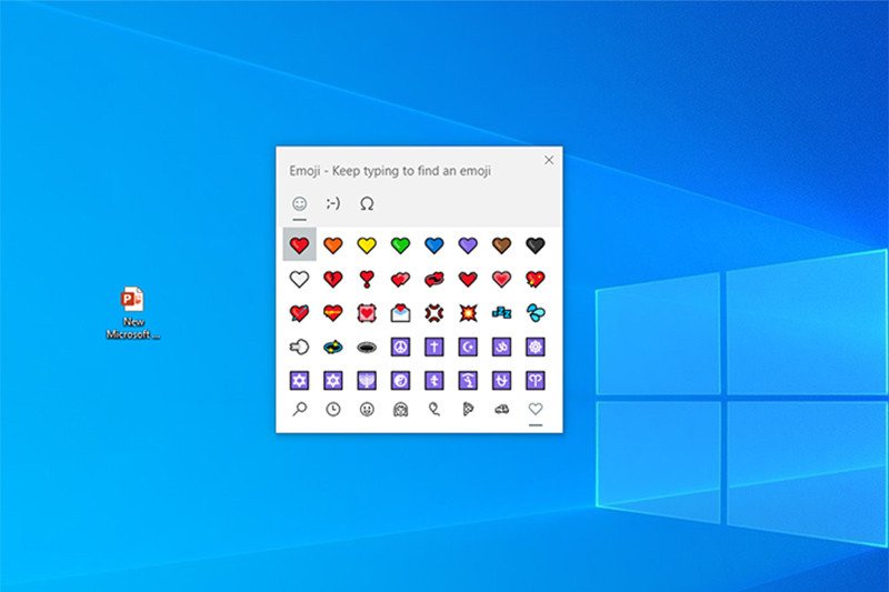 Tìm kiếm ký tự a còng trong kho emoji và ký tự đặc biệt của Windows