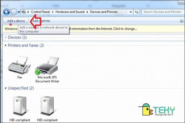 Tìm kiếm thiết bị để kết nối loa Bluetooth với laptop Win 7