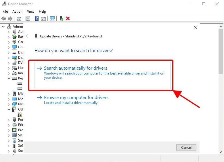 Tìm kiếm và tải driver mới nhất tự động