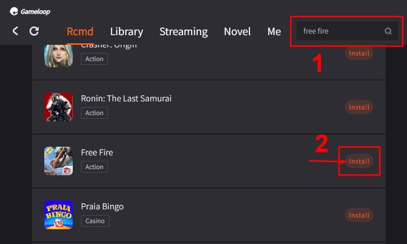 Tìm kiếm và tải Free Fire về máy tính qua GameLoop