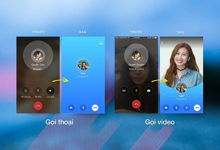 Tính năng gọi video trên Zalo đang được sử dụng