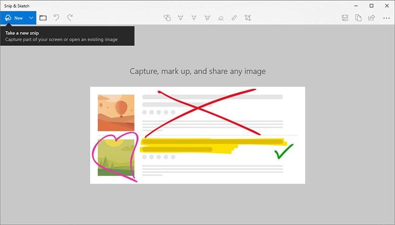 Tổ hợp chụp màn hình laptop bằng Snip &amp; Sketch