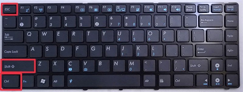 Tổ hợp phím Ctrl + Shift + Esc để mở Task Manager khi máy tính bị đơ