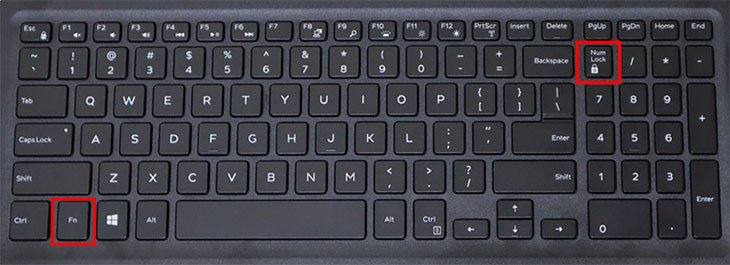 Tổ hợp phím Fn và Numlock để tắt chế độ gõ số trên bàn phím laptop