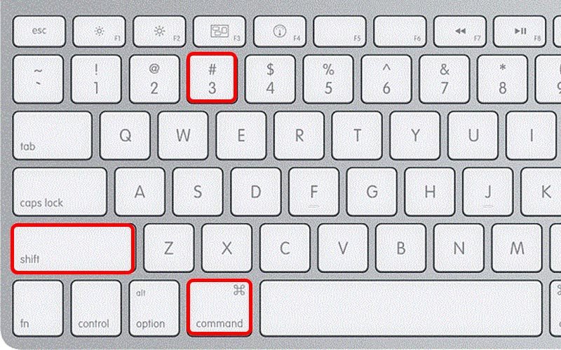 Tổ hợp phím Shift + Command + 3 để chụp toàn màn hình MacBook