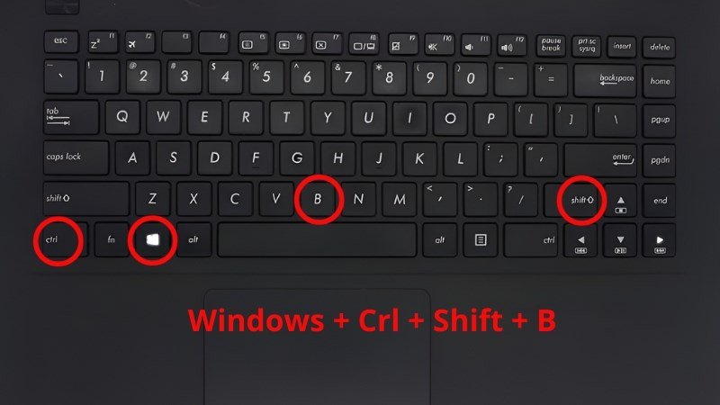 Tổ hợp phím Windows + Ctrl + Shift + B giúp khởi động lại driver đồ họa khi máy tính bị treo.