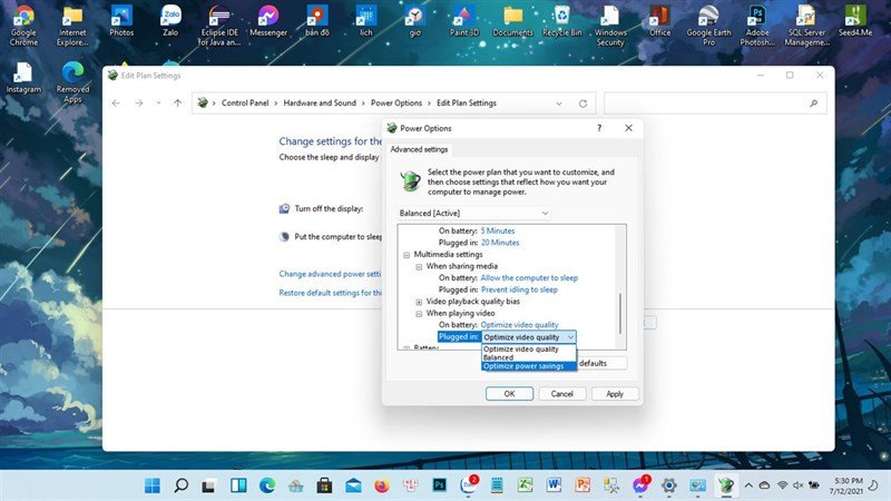 Tối ưu hóa tiết kiệm pin khi phát video trên Windows 11
