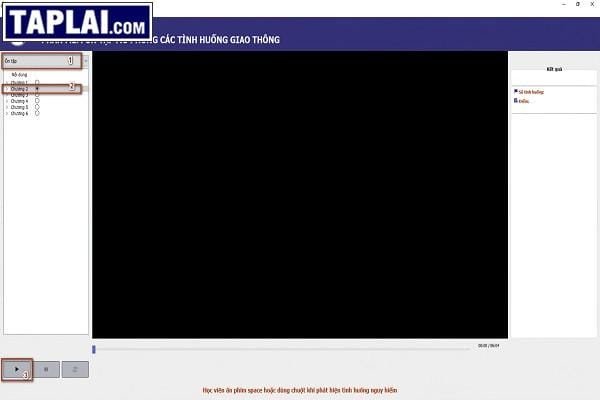 Tổng quan các bước ôn tập theo chương, từ chọn chương đến nhấn Play và xem kết quả