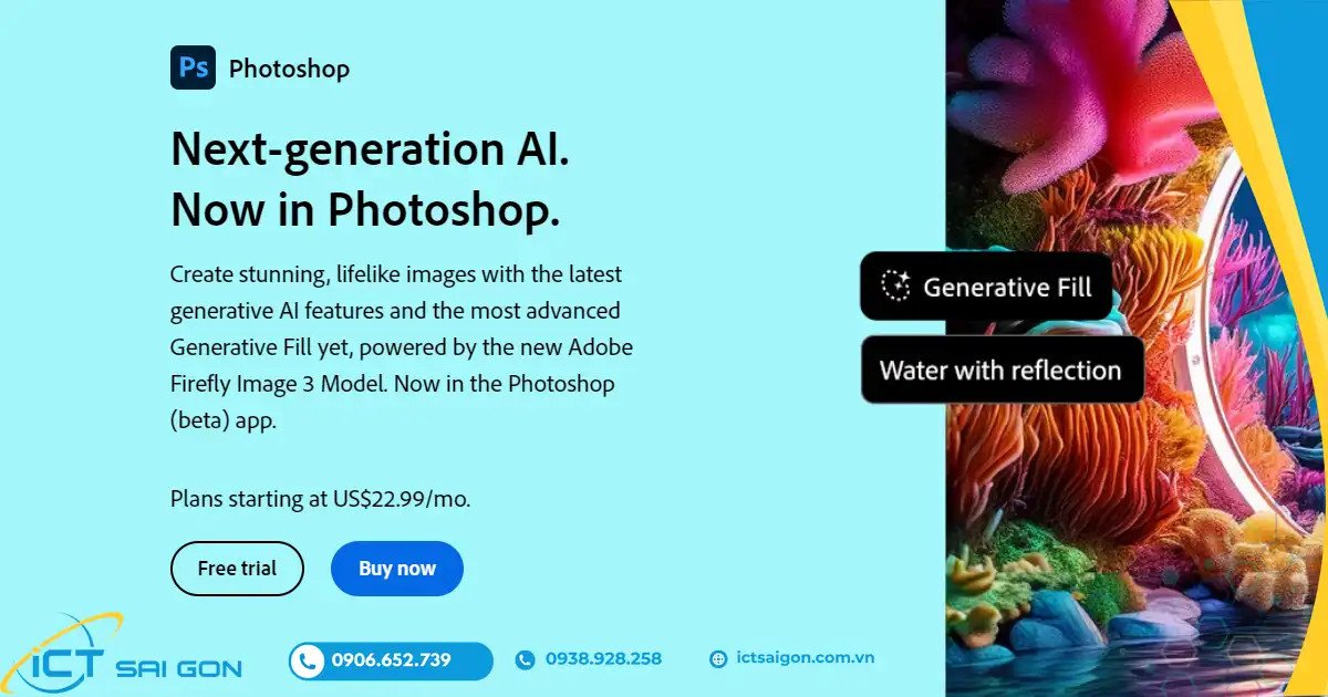 Trang chủ Adobe để tải Photoshop trên laptop miễn phí