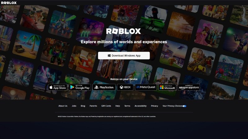 Trang web chính thức để tải Roblox Player về máy tính laptop Windows
