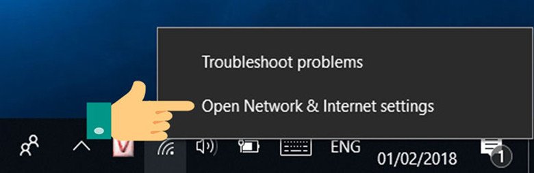 Truy cập cài đặt mạng để bật Wi-Fi trên laptop Win 10