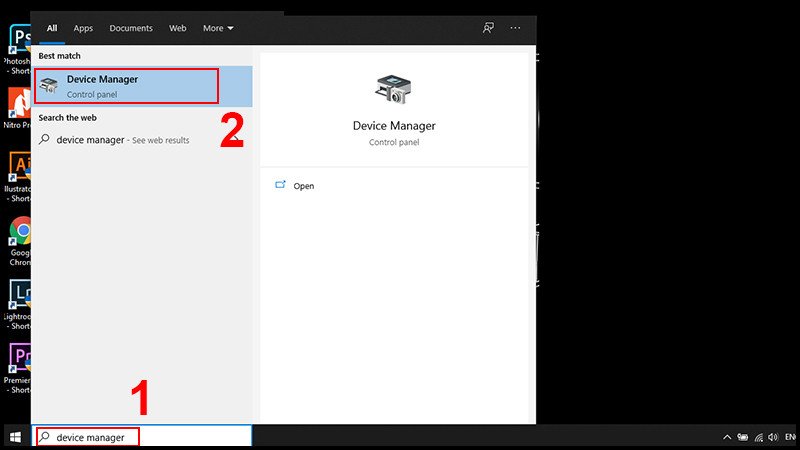Truy cập Device Manager để cập nhật driver khi âm thanh laptop bị nhỏ