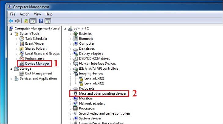 Truy cập Mice and Other Pointing Devices trong Device Manager