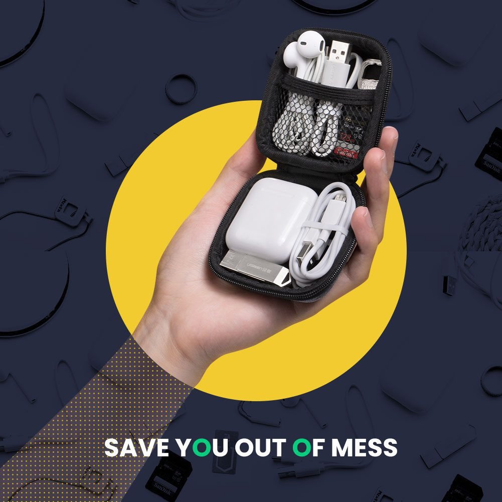 Túi đựng tai nghe Ugreen LP128 chất liệu EVA cứng cáp chống va đập hiệu quả